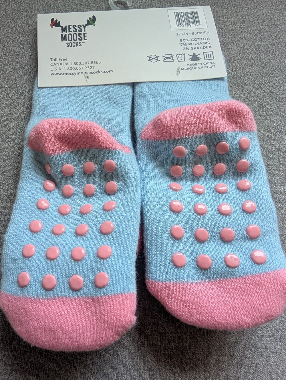NEW Messy Moose Plush Butterfly Baby Socks Blue 6–48 Months - Picture 5 of 8